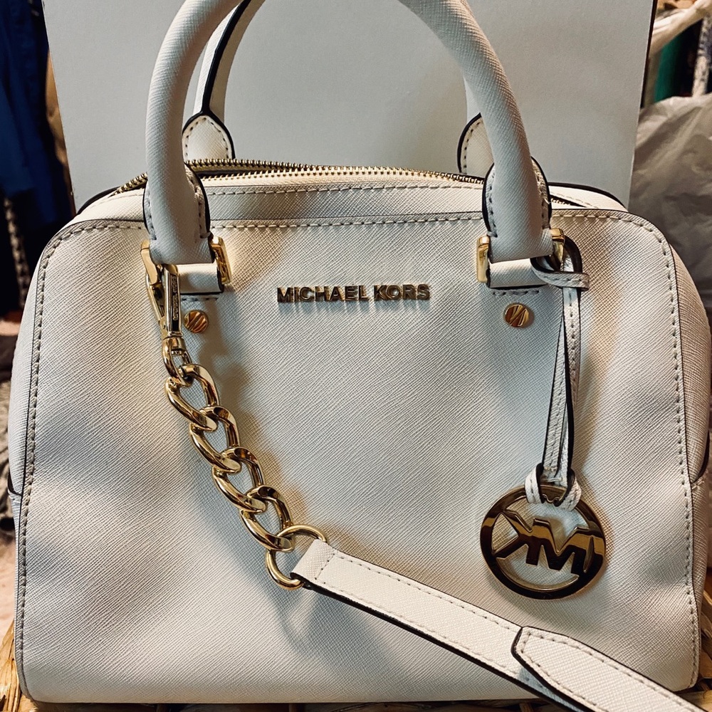 Michael Kors White Satchel Purse